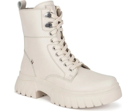 beige casual closed ladies mid height boots