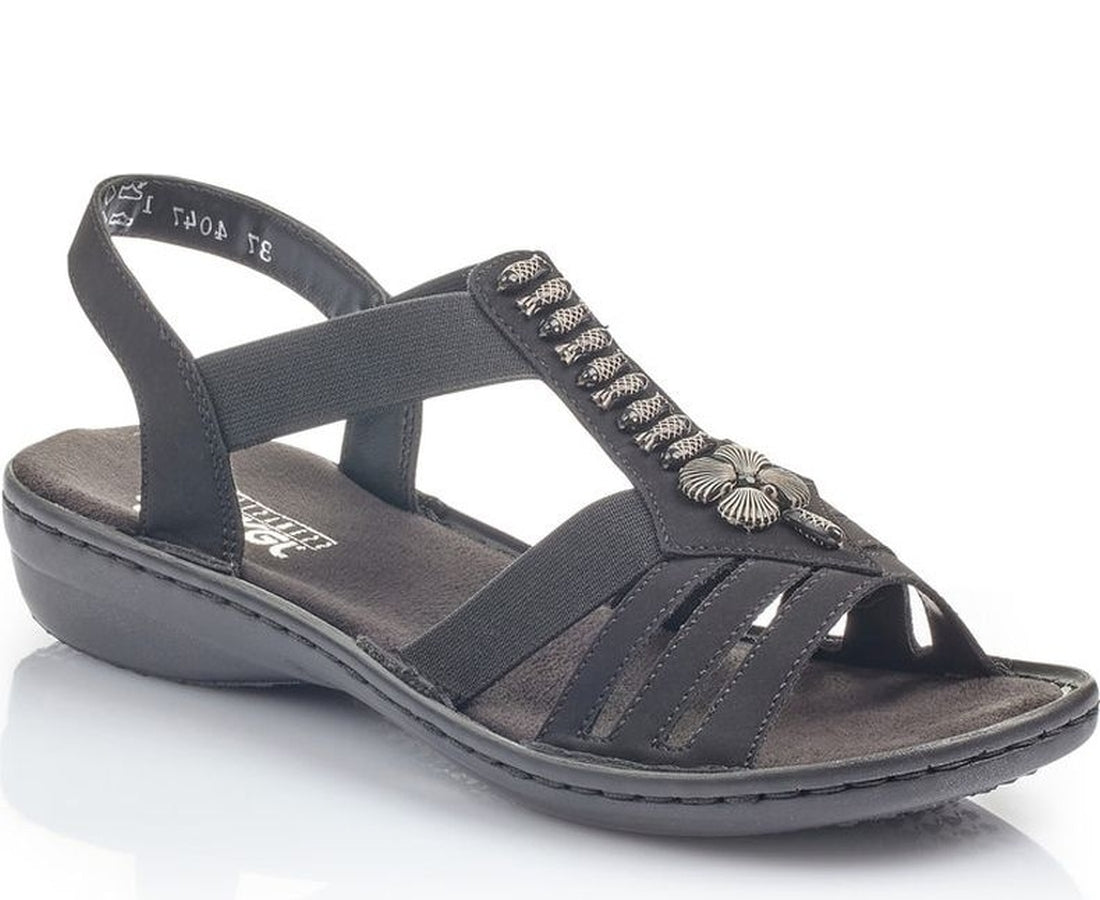 black casual open sandals