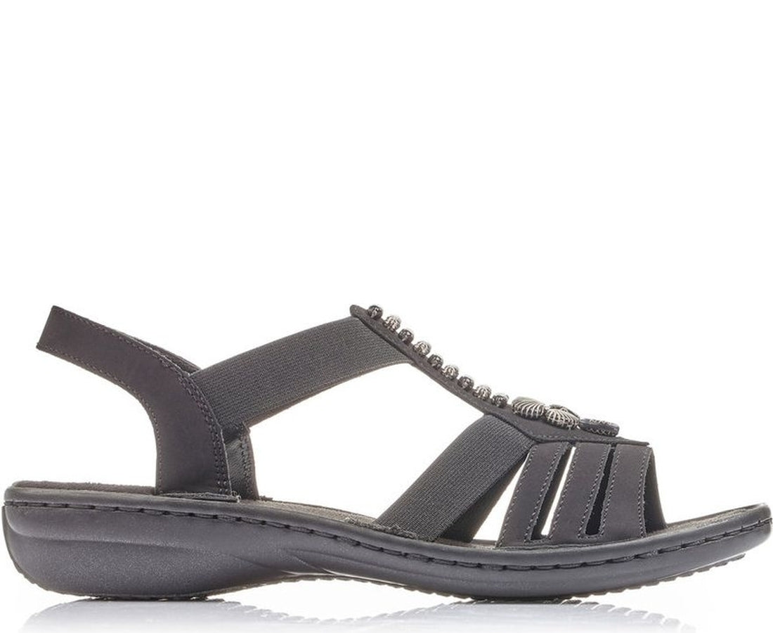 black casual open sandals