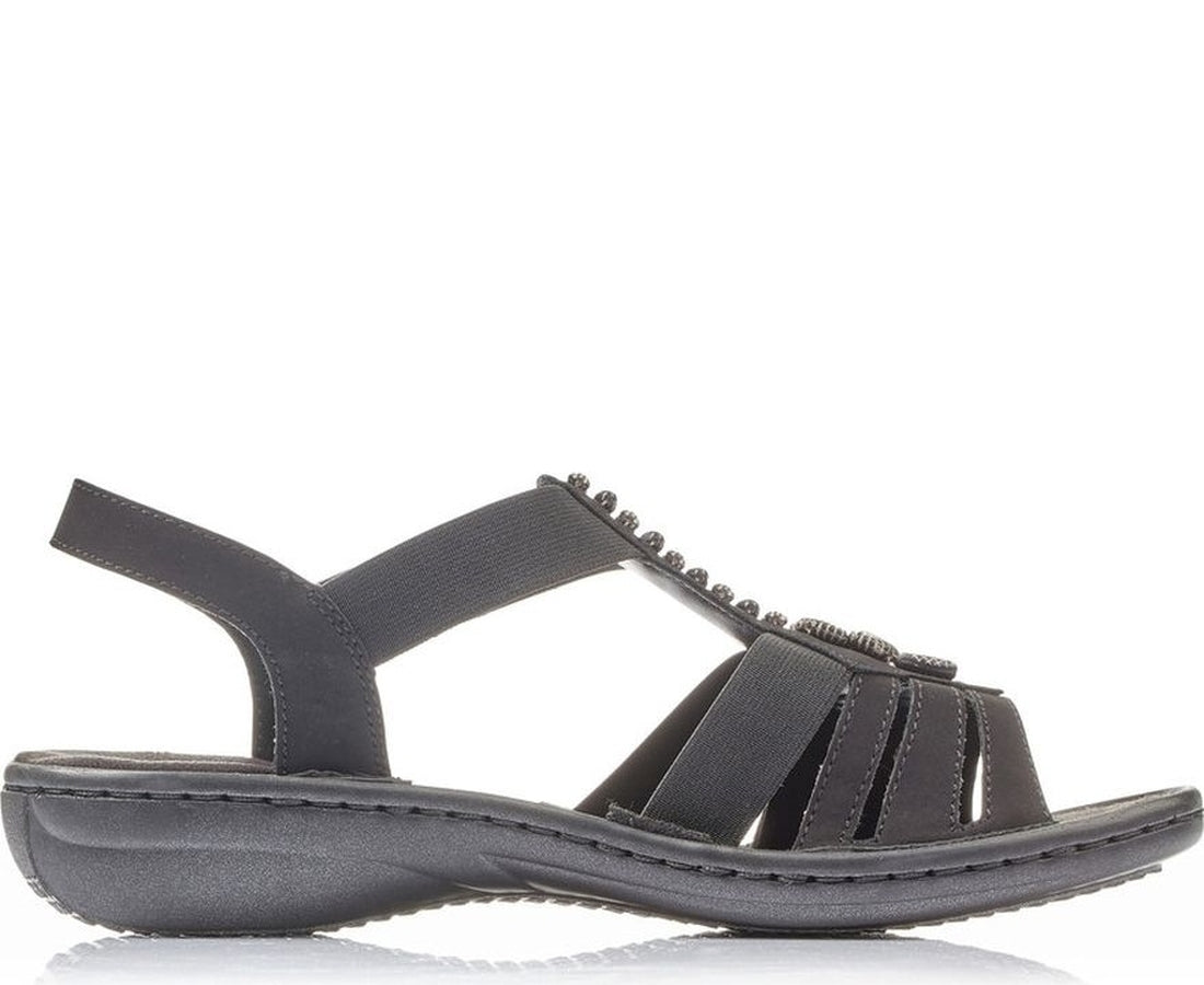 black casual open sandals
