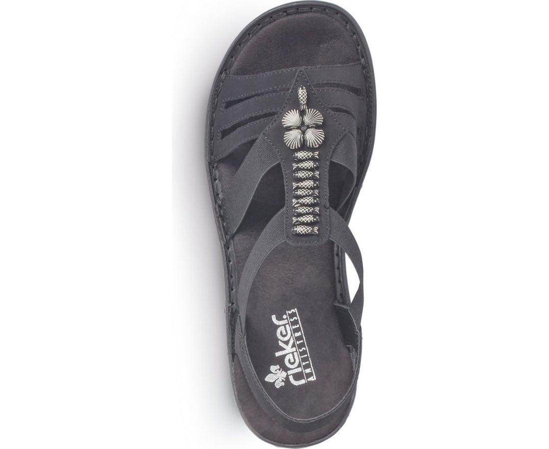 black casual open sandals