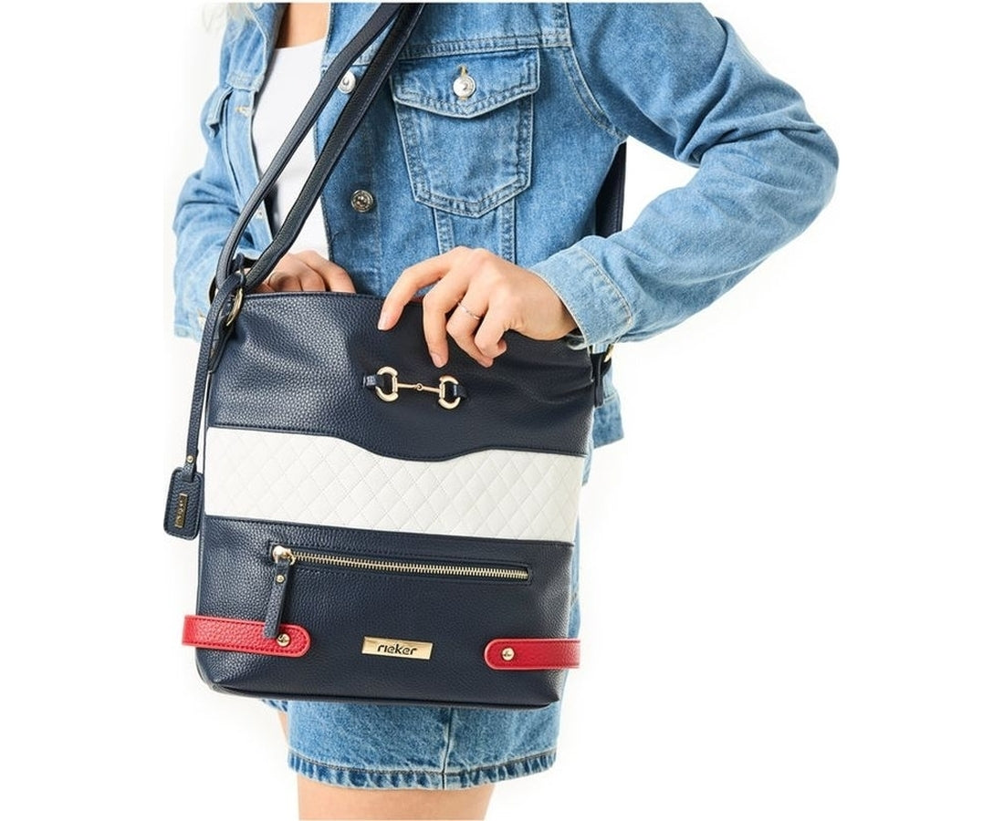 blue casual handbag