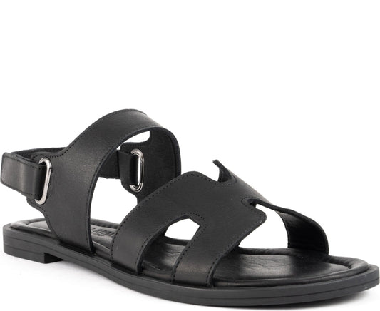 black casual open sandals
