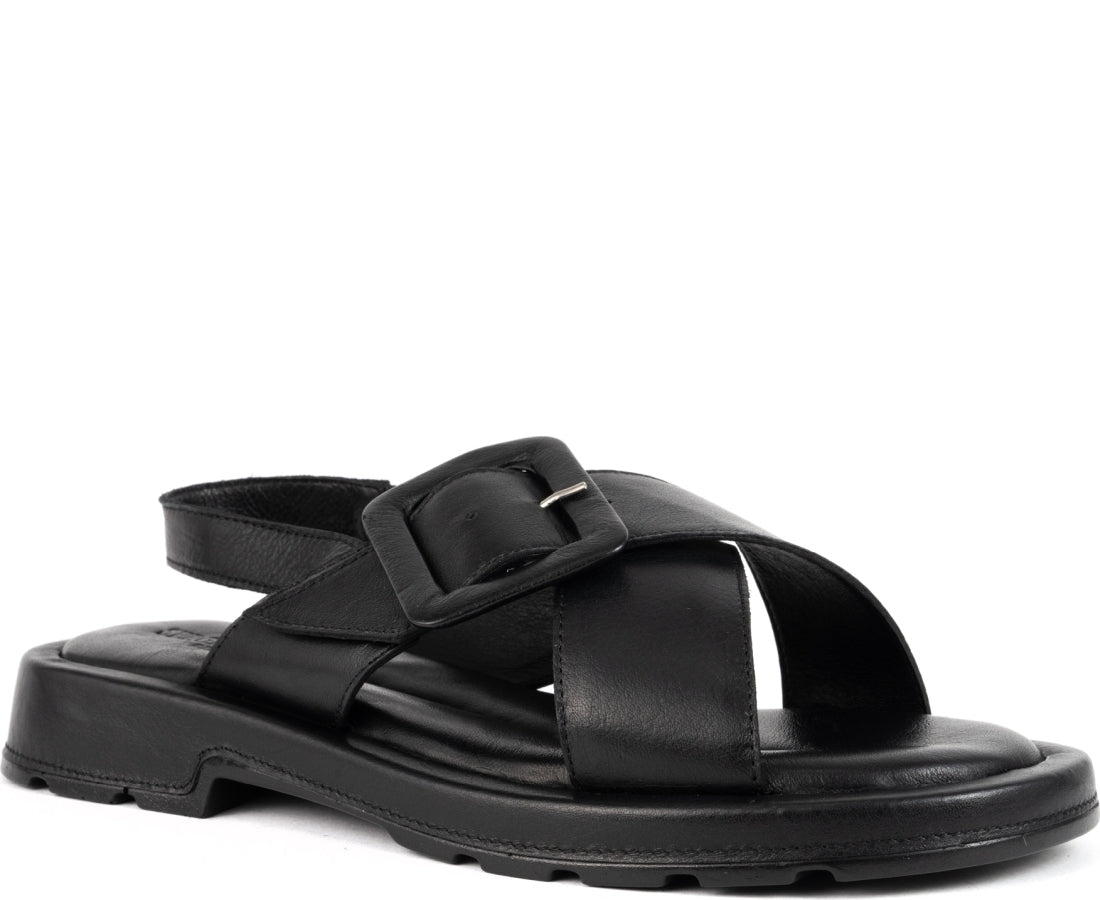 black casual open sandals