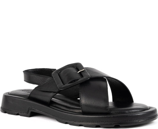 black casual open sandals