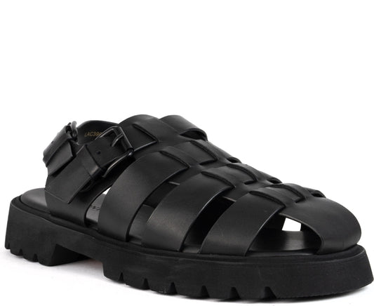 black casual open sandals