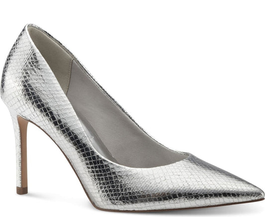 silver elegant closed pumps