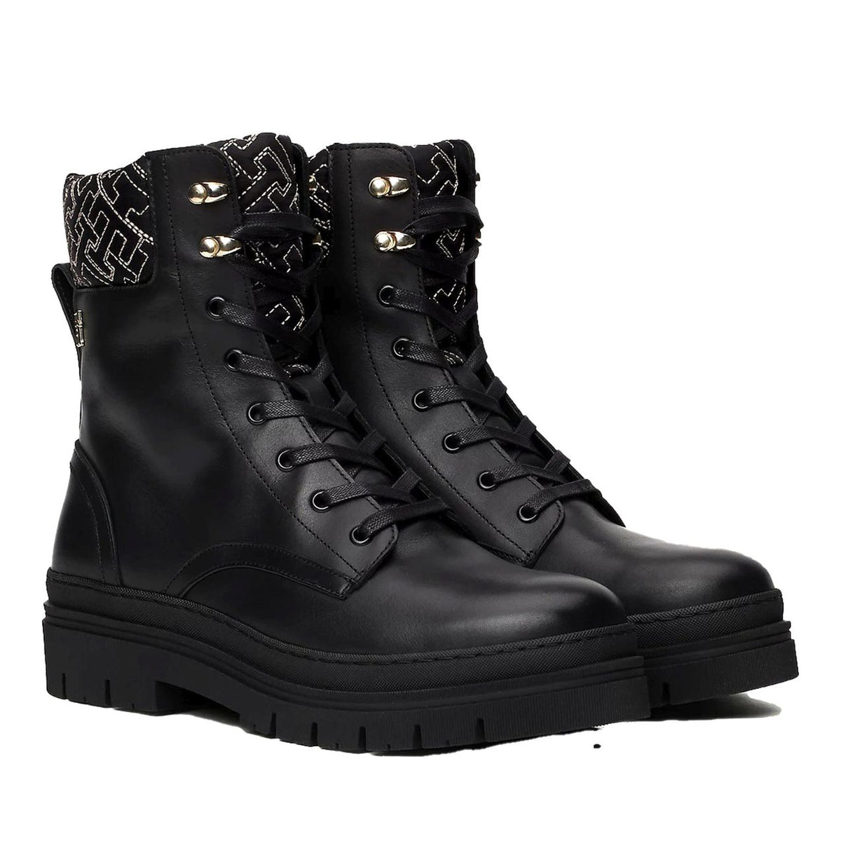 Women's Black Cleated Ankle Boots