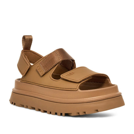 GoldenGlow Women's Brown Open-Toe Sandals