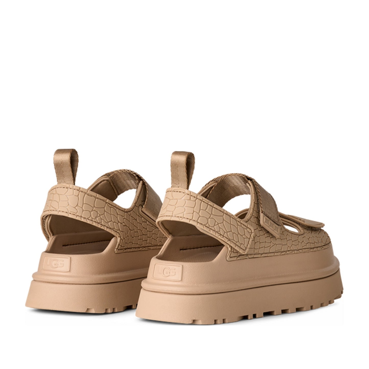 GoldenGlow Women's Beige Embossed Open-Toe Sandals
