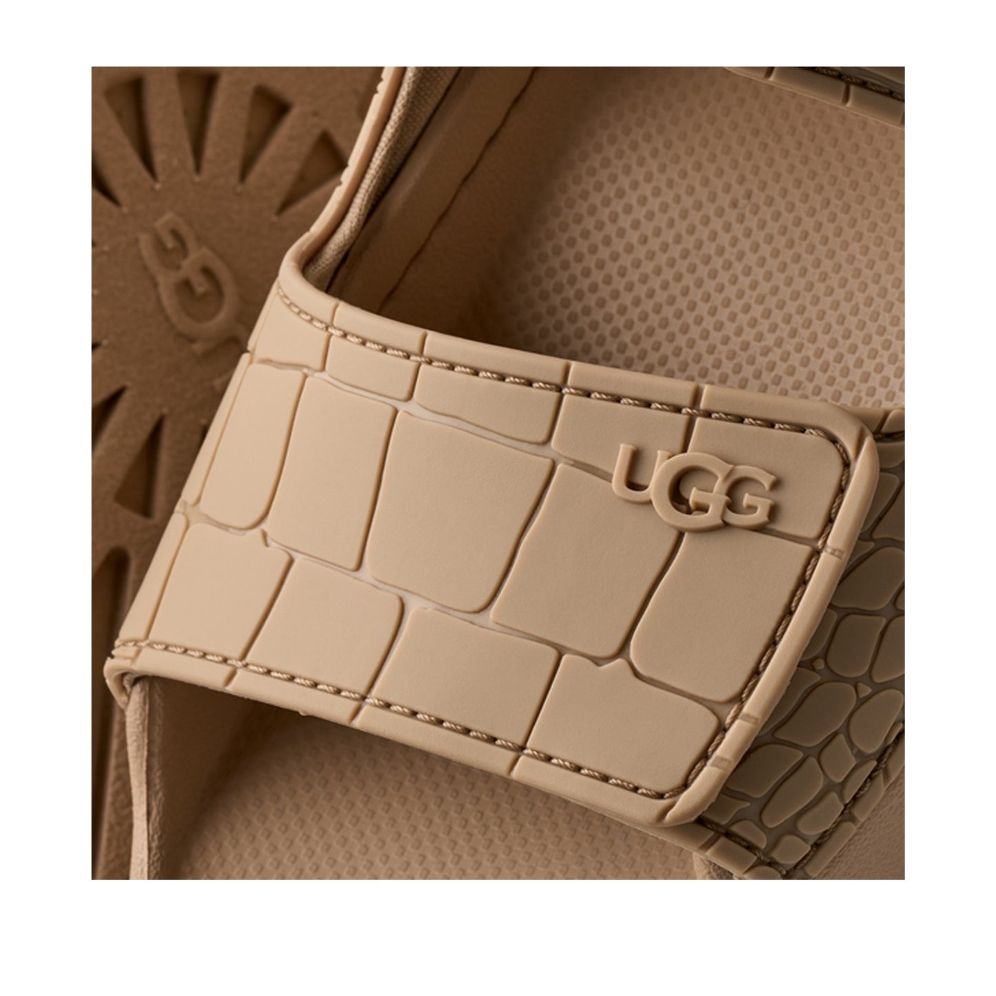 GoldenGlow Women's Beige Embossed Open-Toe Sandals