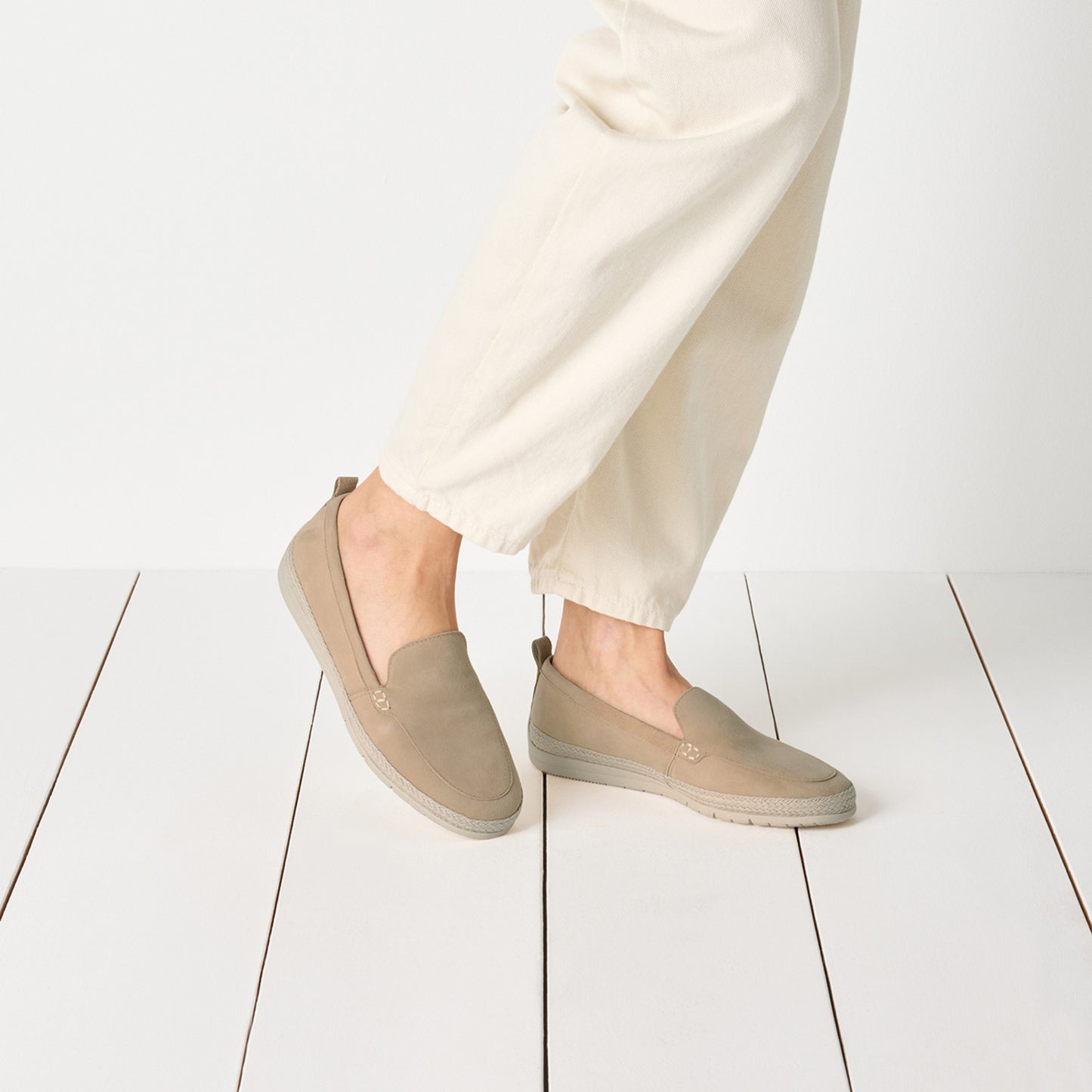 Women's Beige Moccasins