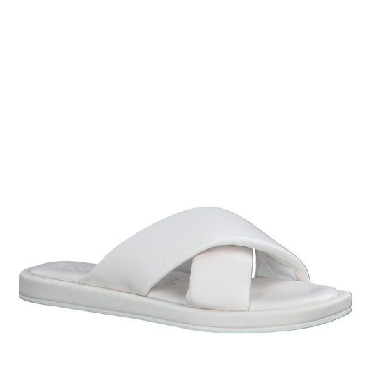 Women's White Open-Toe Slippers
