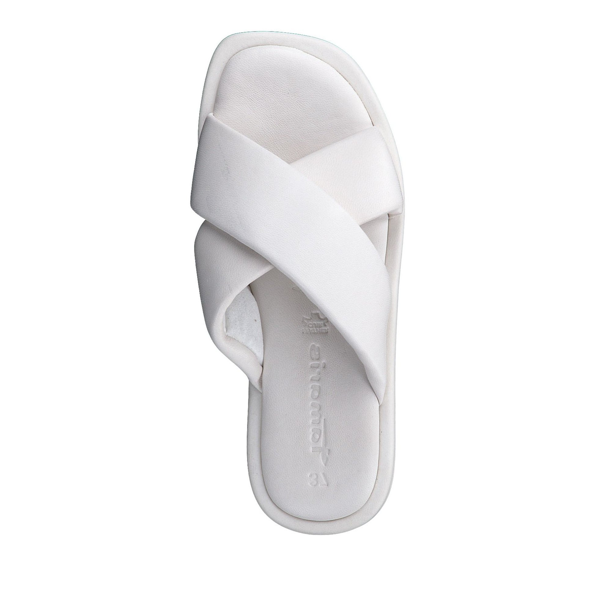 Women's White Open-Toe Slippers