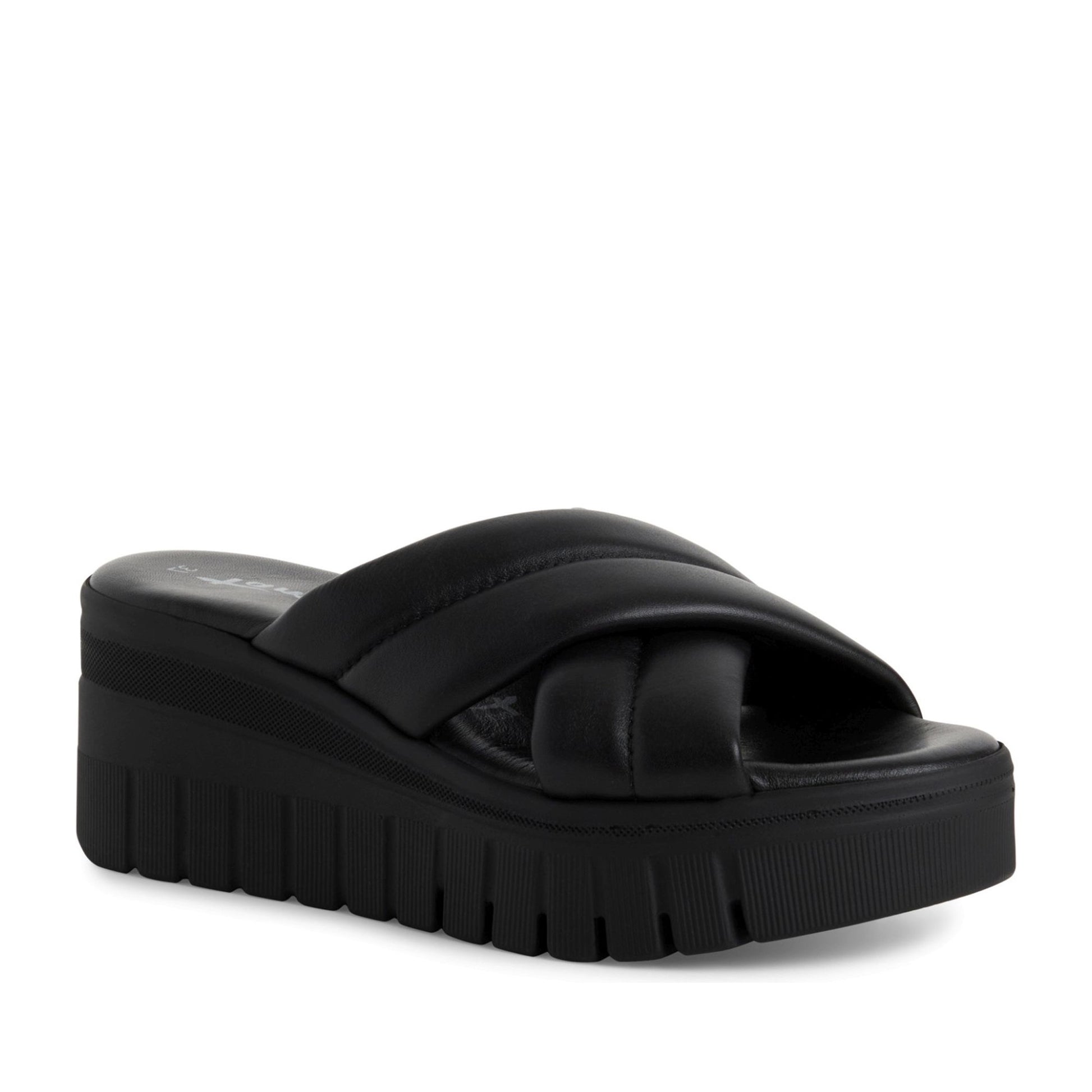 Women's Black Open-Toe Slippers