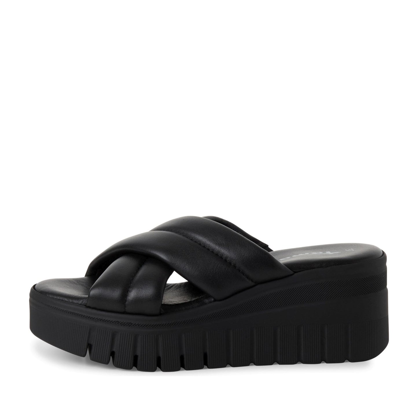 Women's Black Open-Toe Slippers