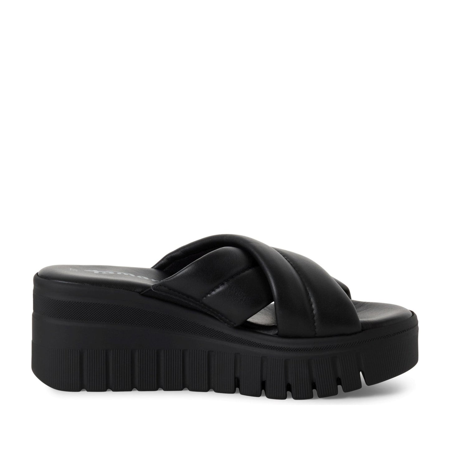 Women's Black Open-Toe Slippers