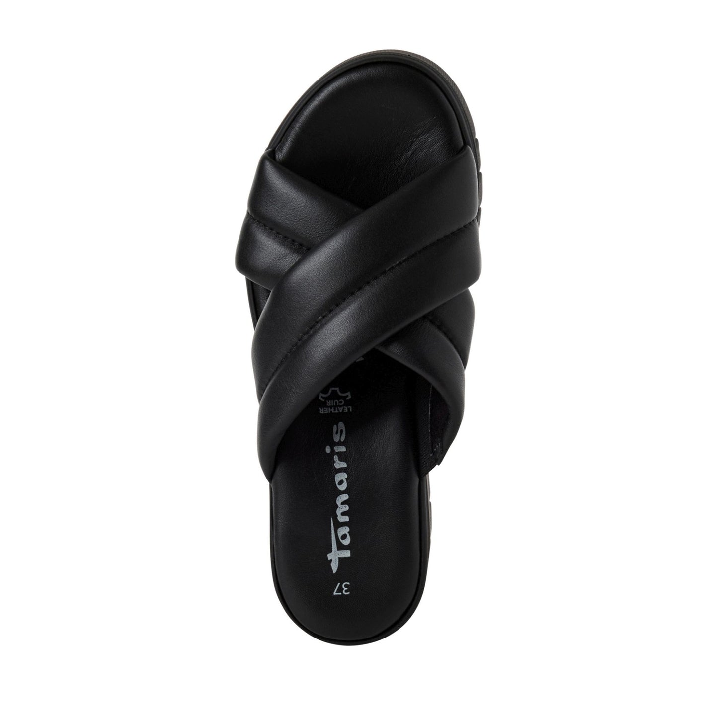 Women's Black Open-Toe Slippers