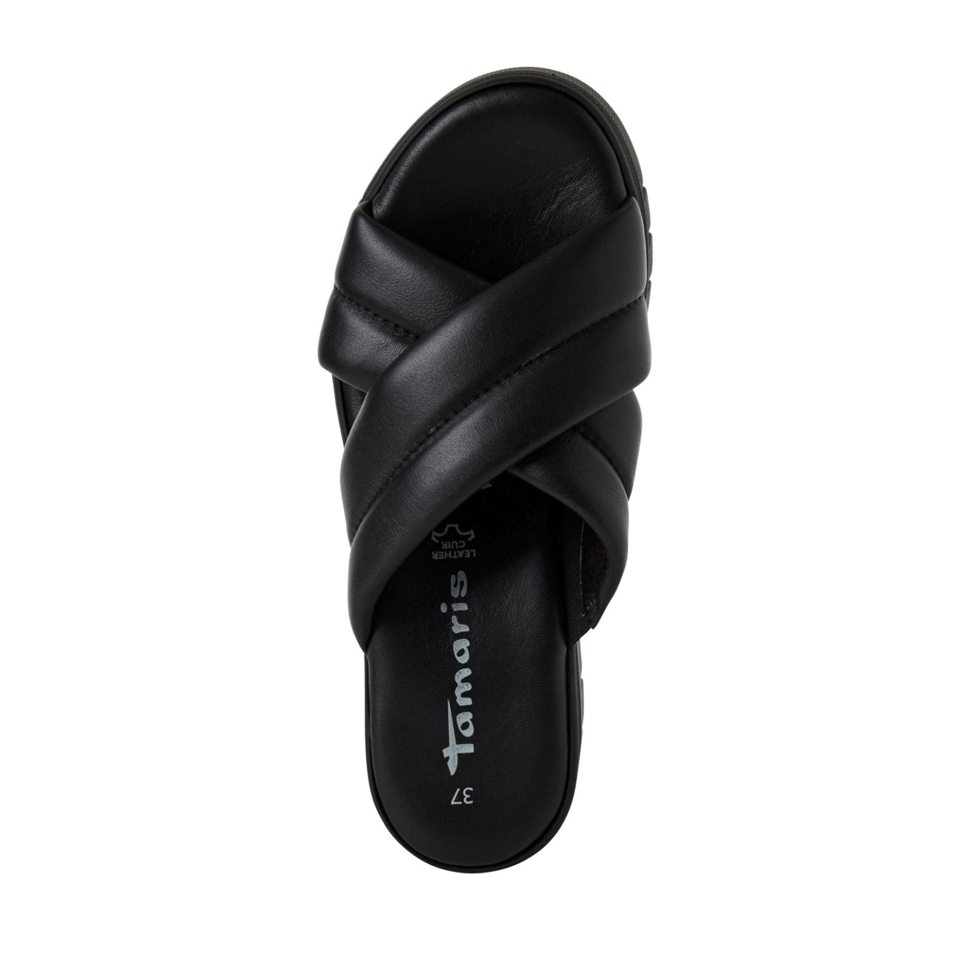 Women's Black Open-Toe Slippers