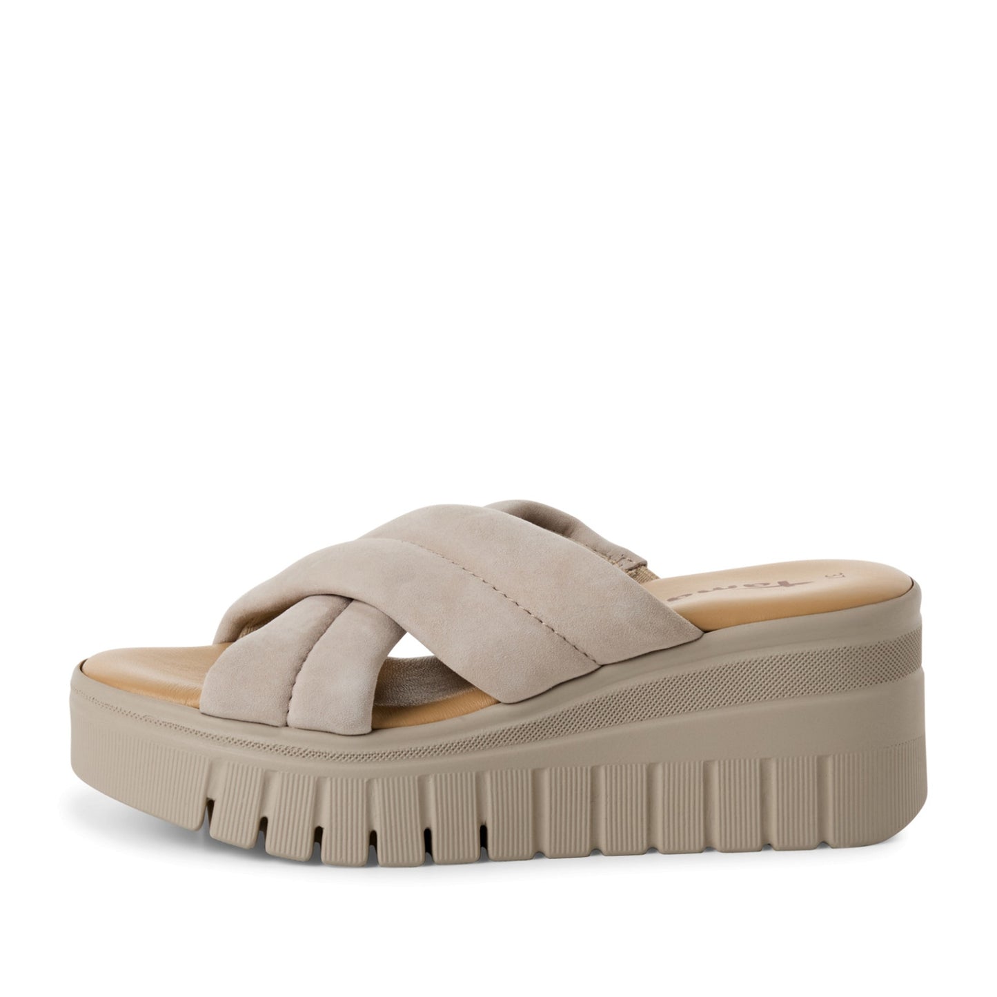 Women's Beige Open-Toe Slippers