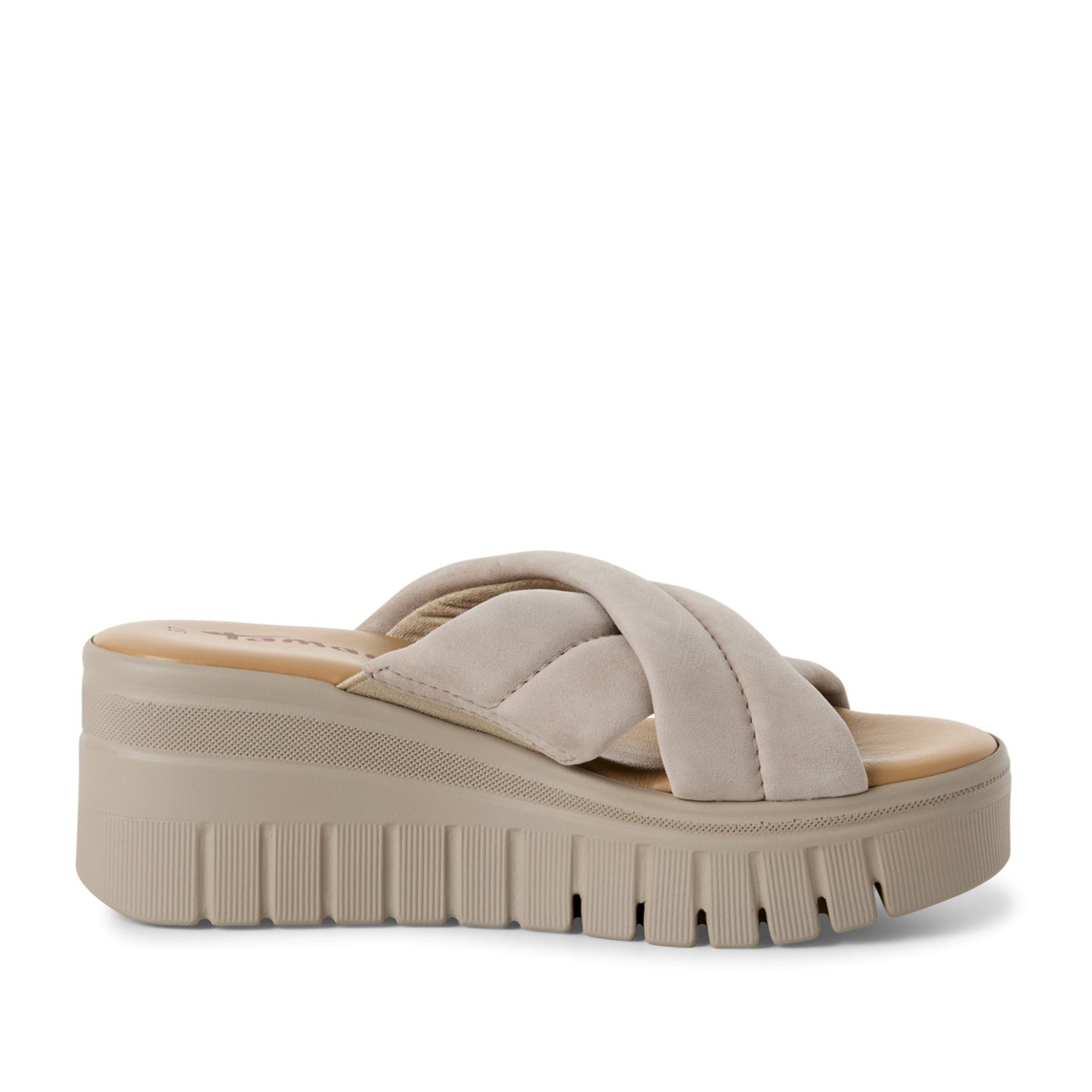 Women's Beige Open-Toe Slippers