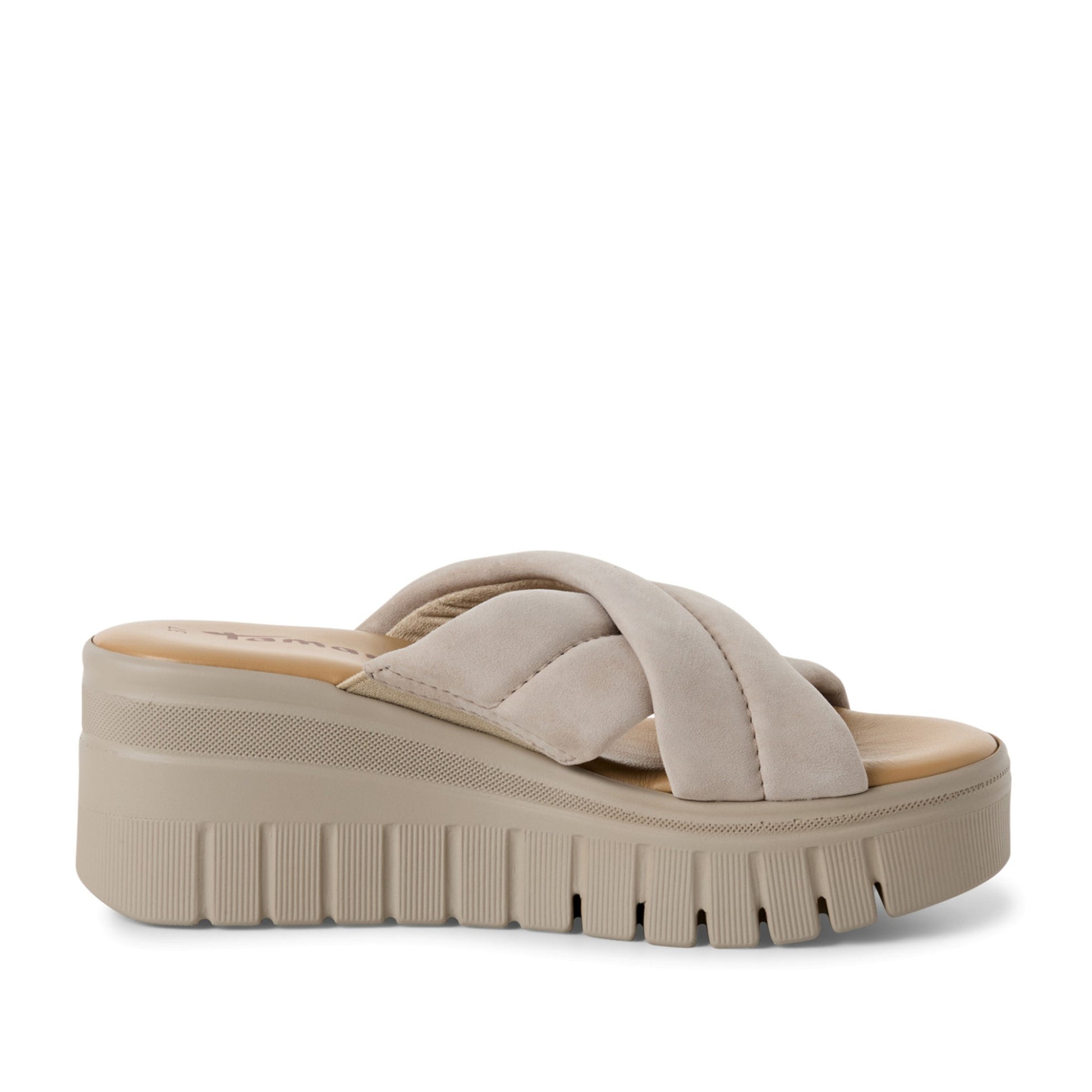 Women's Beige Open-Toe Slippers