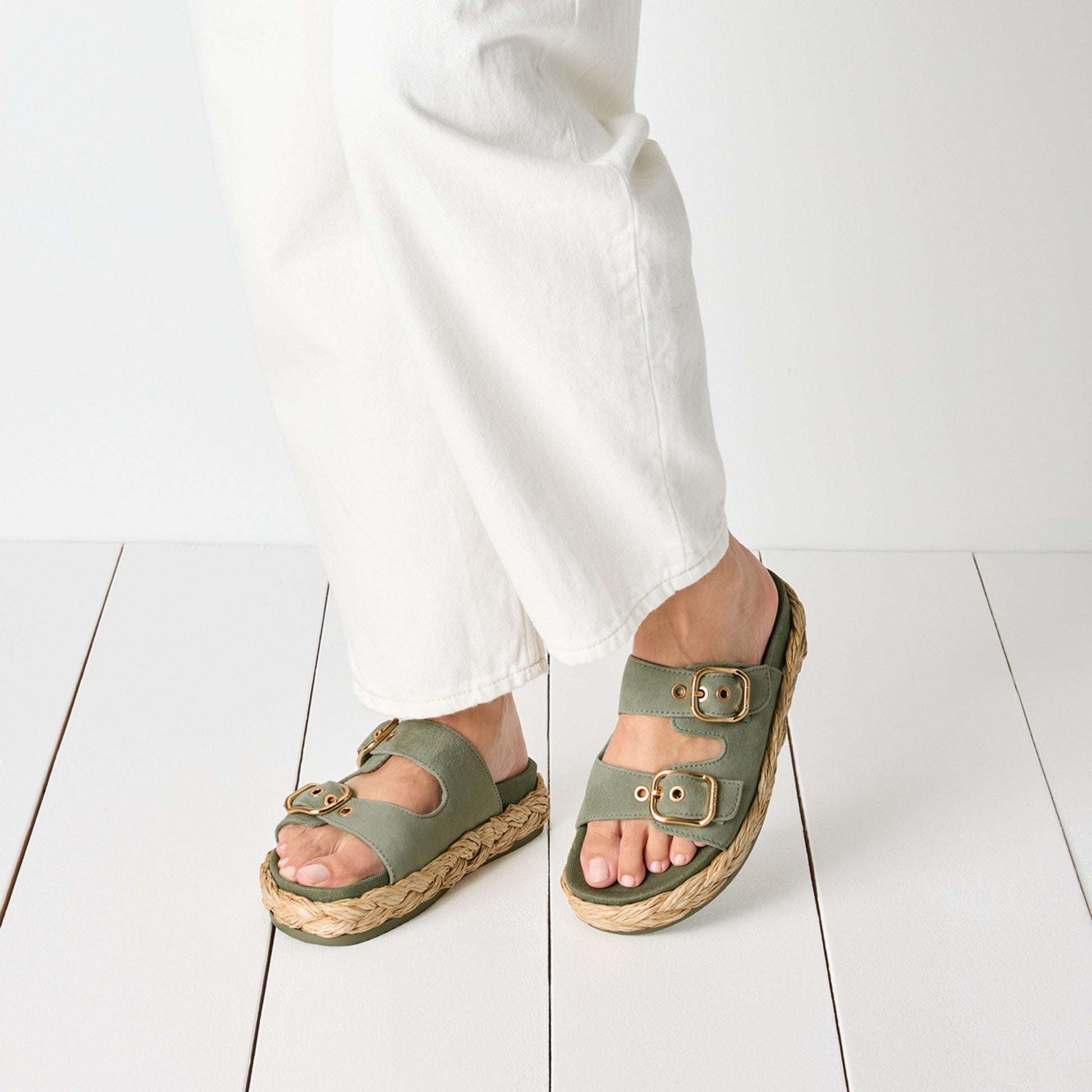 Women's Green Mule Slippers