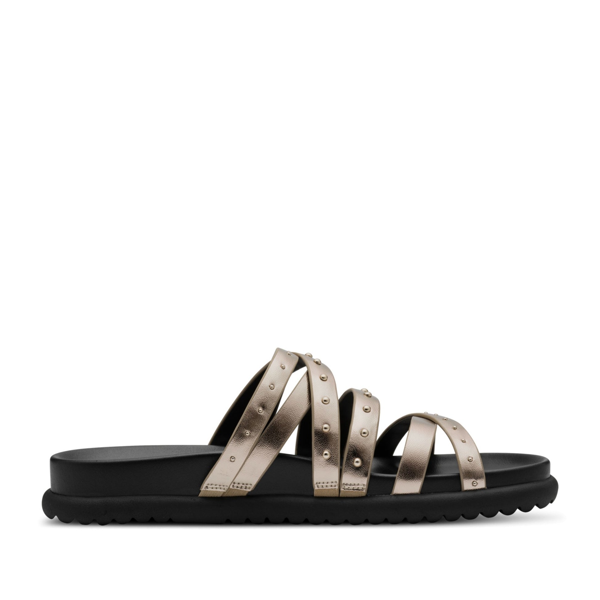Women's Gold Open-Toe Slippers
