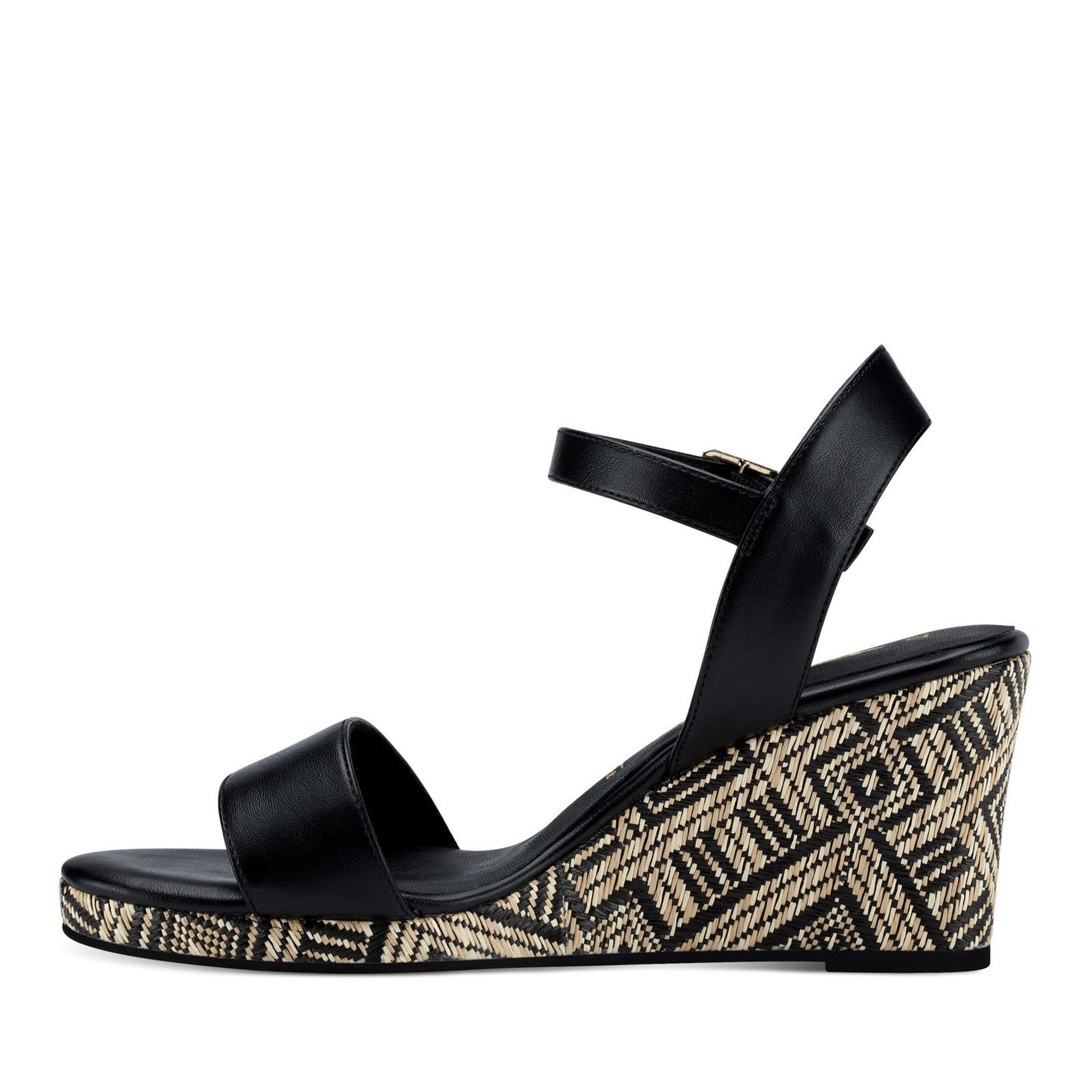 Women's Black Dress Wedge Open-Toe Sandals