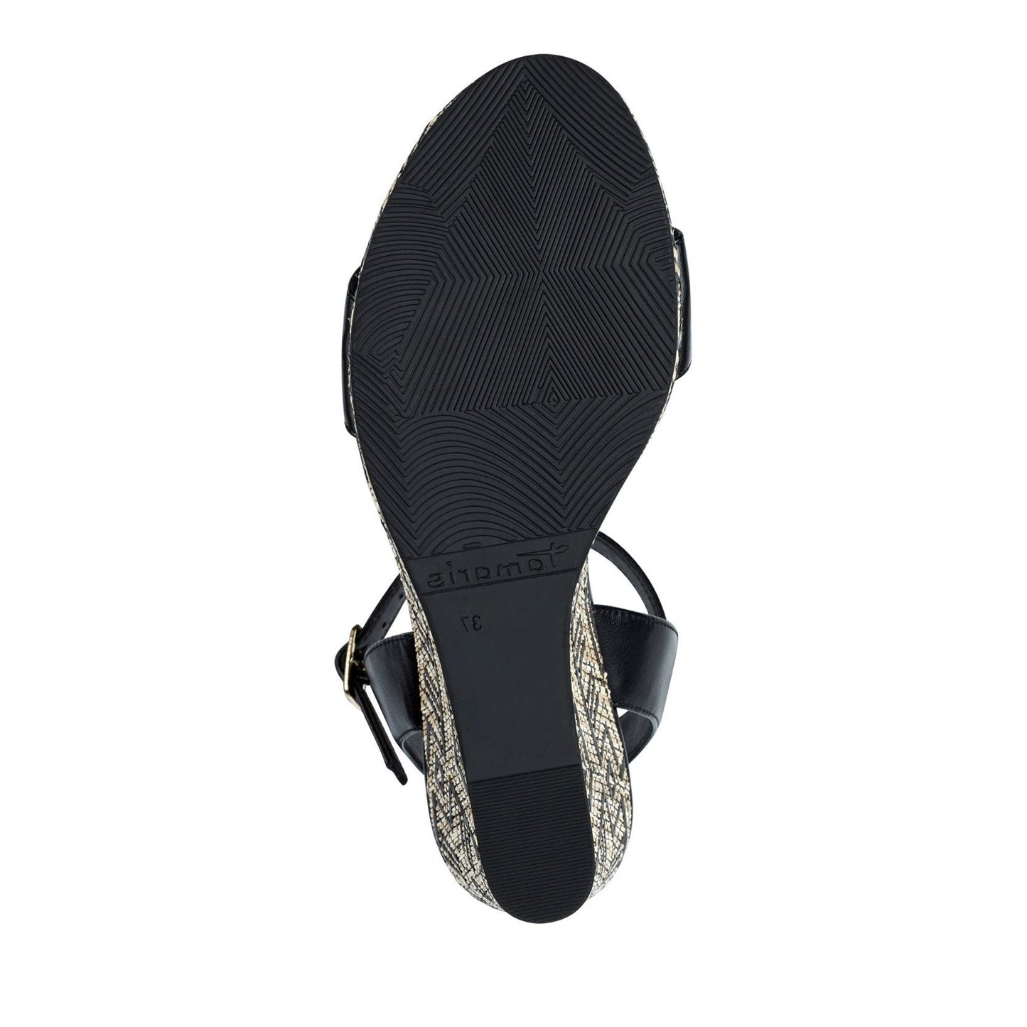Women's Black Dress Wedge Open-Toe Sandals