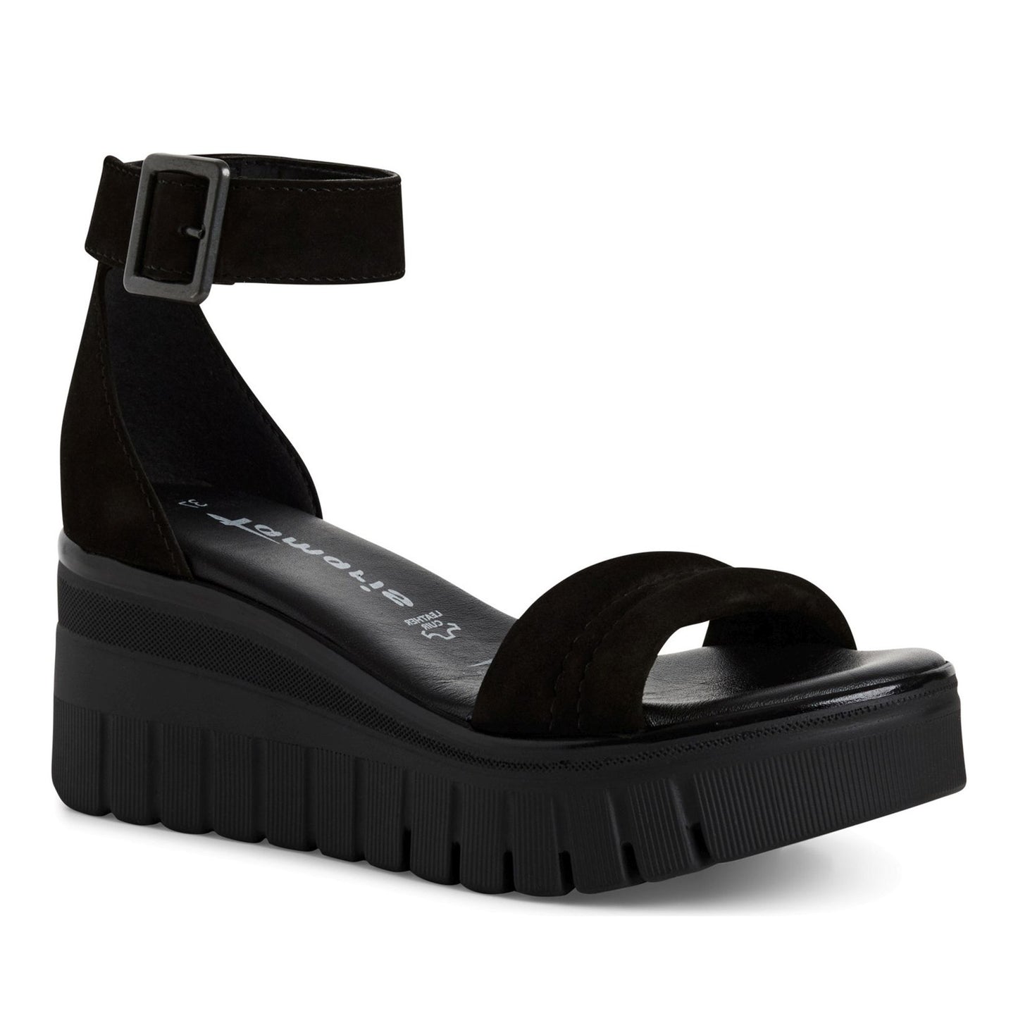 Women's Black Wedge Wedge Sandals