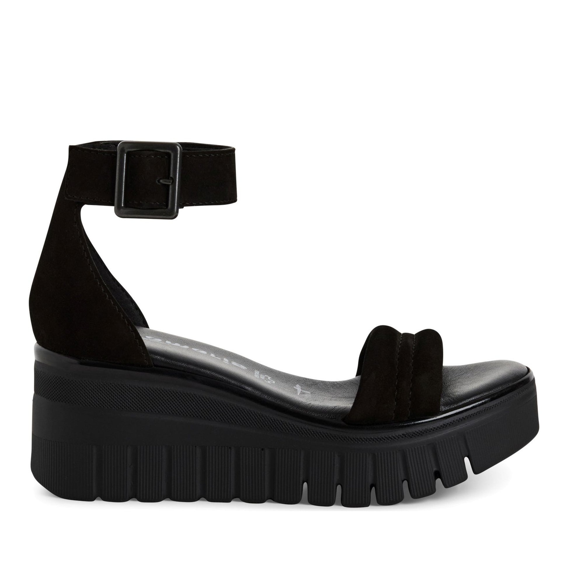 Women's Black Wedge Wedge Sandals