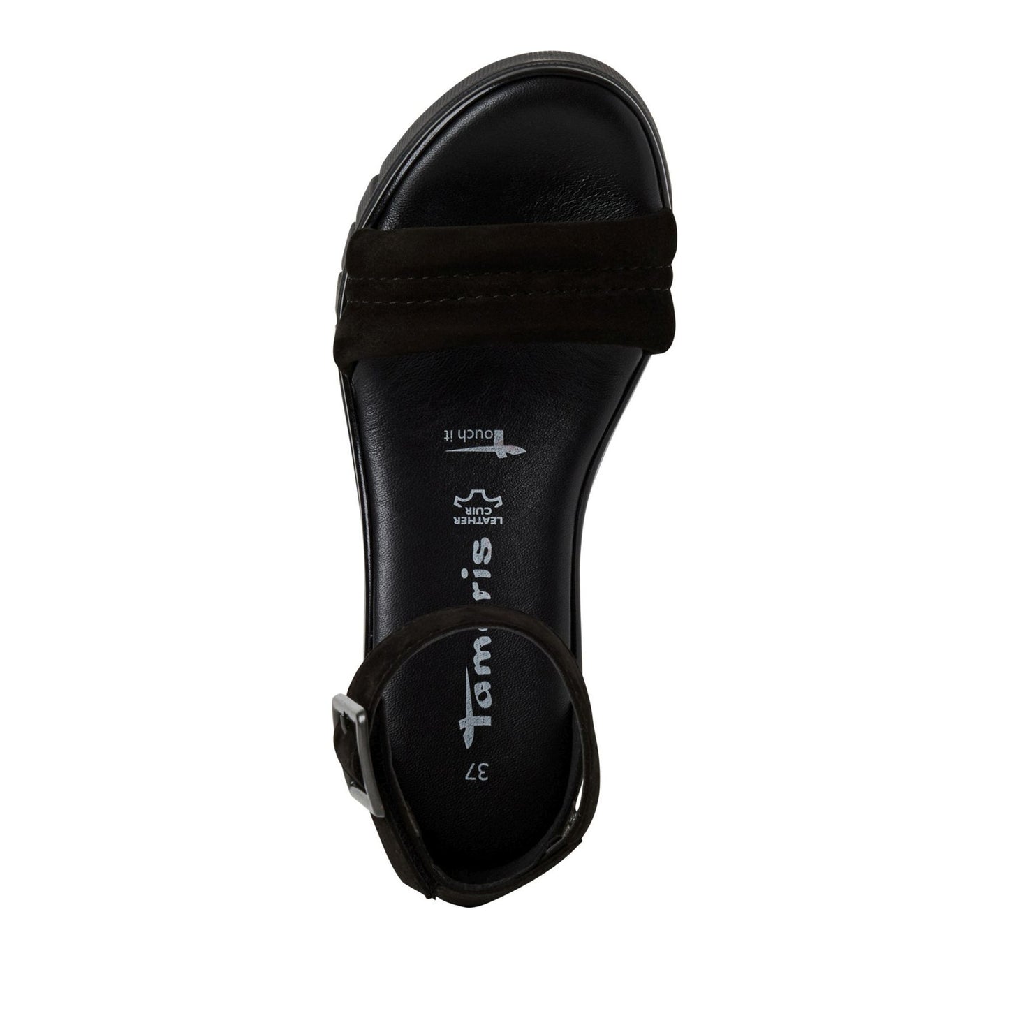 Women's Black Wedge Wedge Sandals
