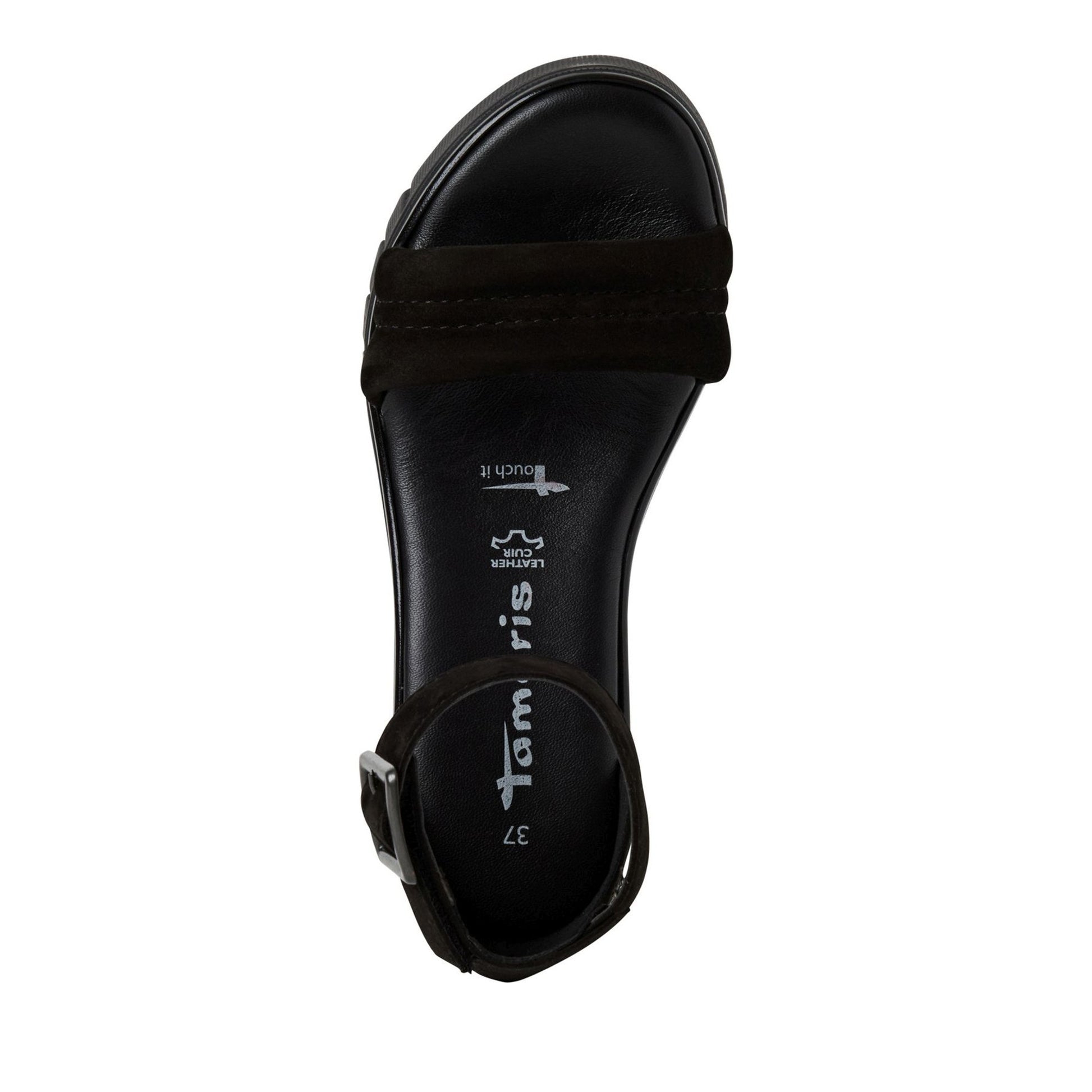 Women's Black Wedge Wedge Sandals