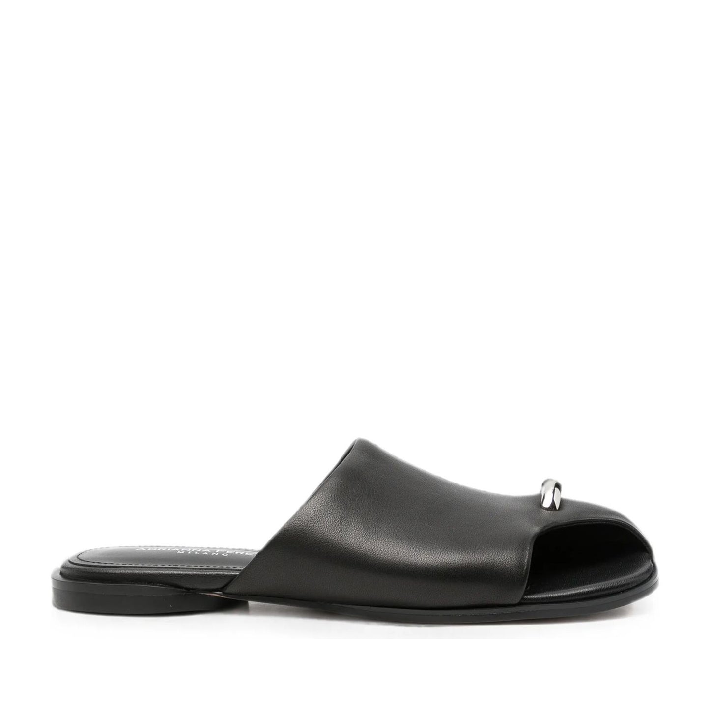 Women's Black Open-Toe Slippers
