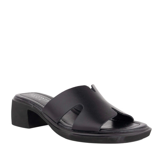 Women's Black Open-Toe Slippers