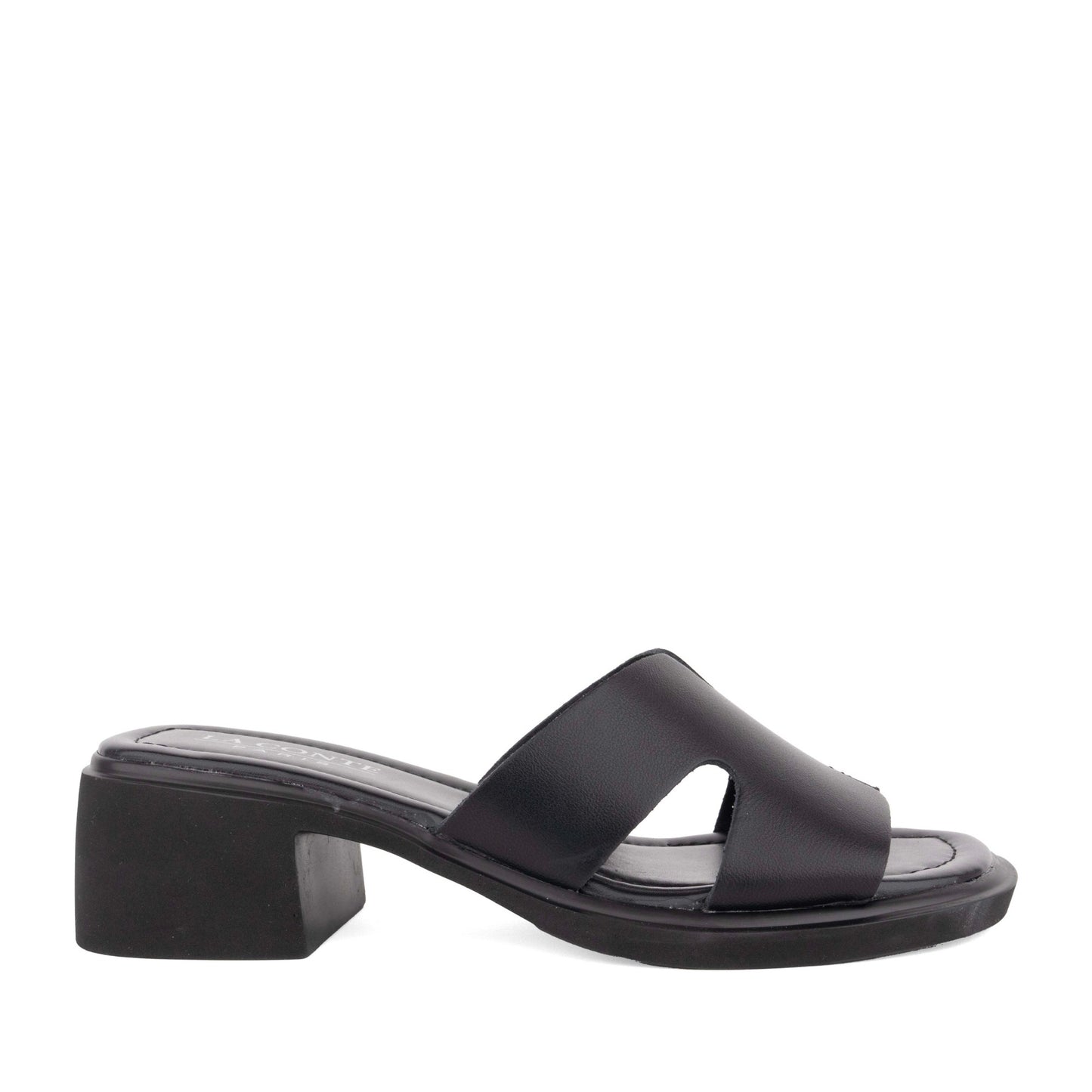 Women's Black Open-Toe Slippers