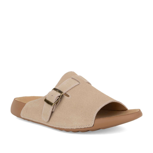 Women's Beige Wedge Open-Toe Slippers