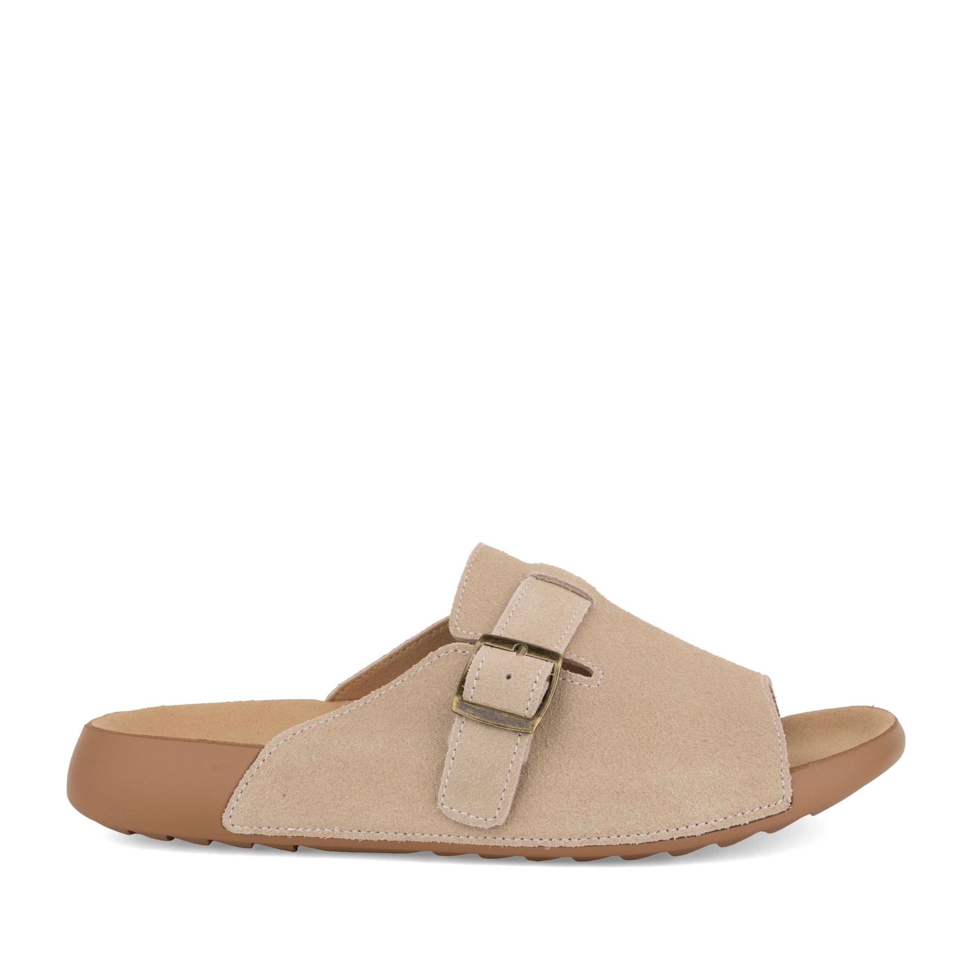 Women's Beige Wedge Open-Toe Slippers