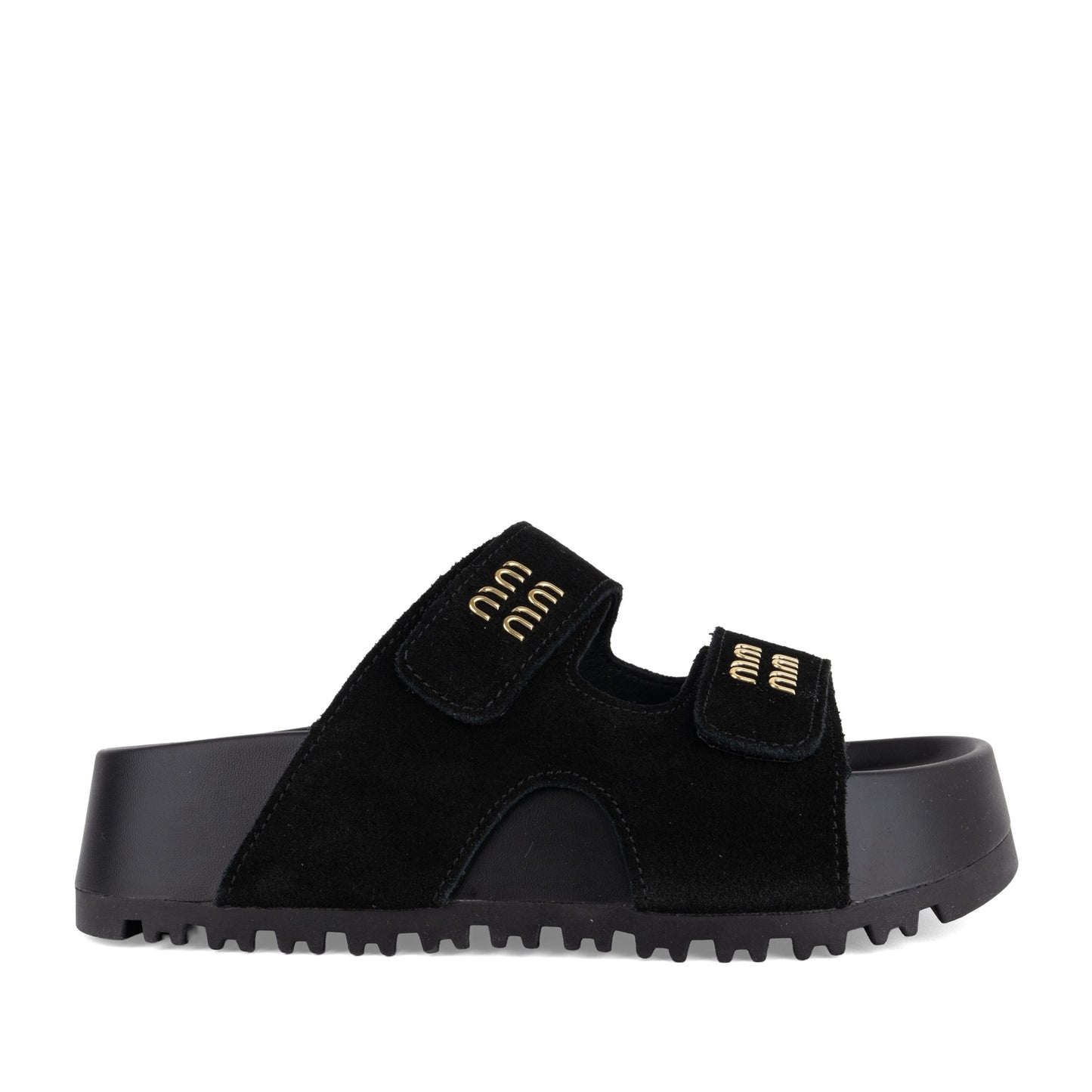 Women's Black Wedge Open-Toe Slippers