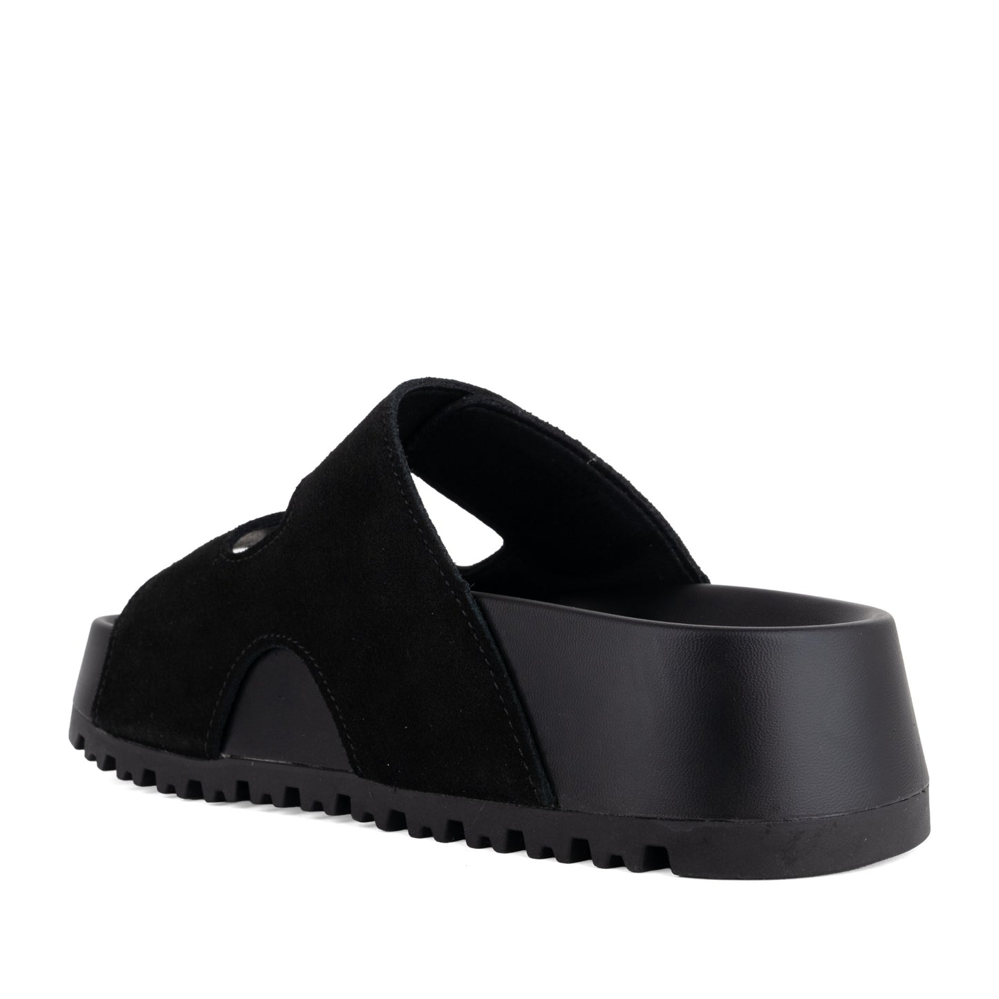 Women's Black Wedge Open-Toe Slippers