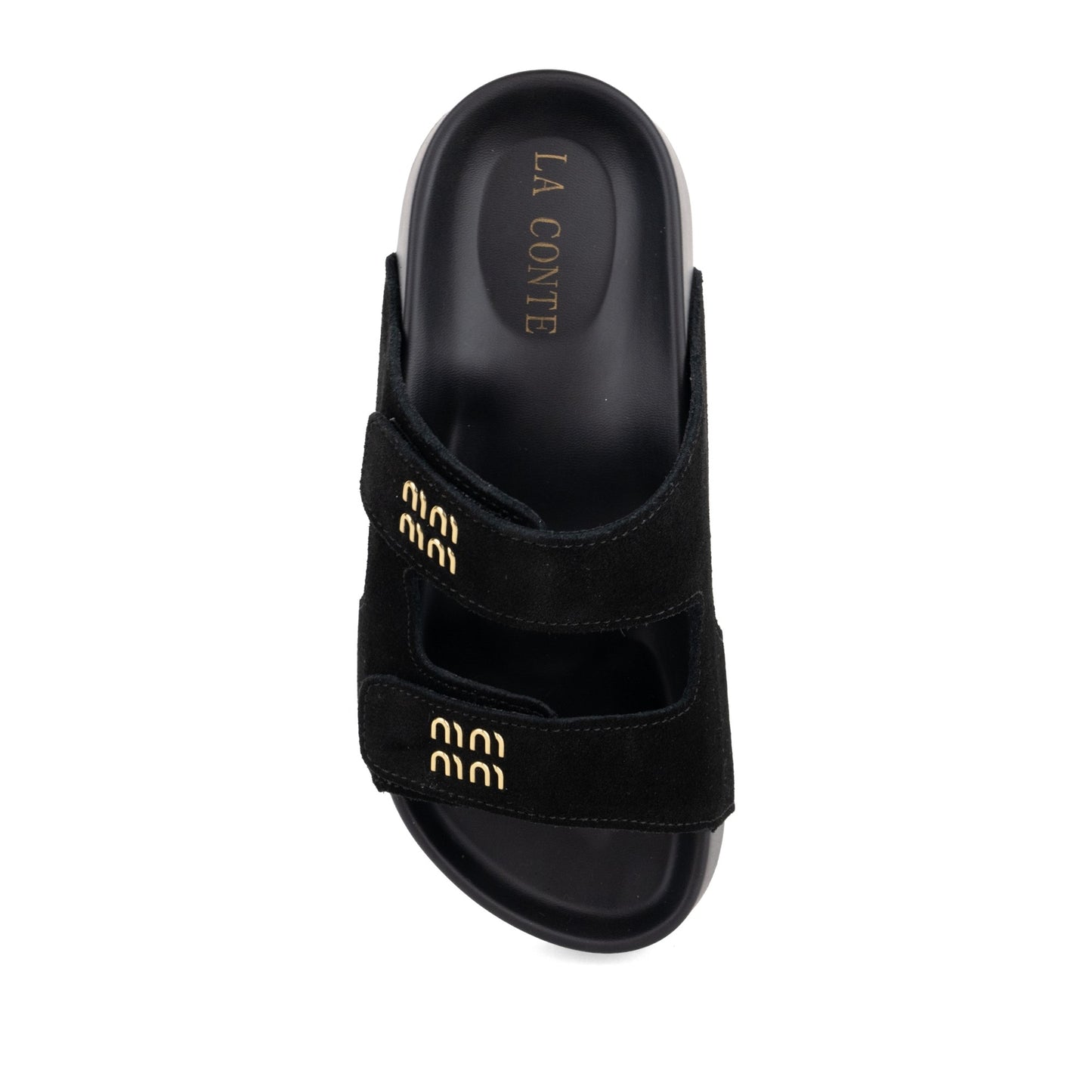 Women's Black Wedge Open-Toe Slippers