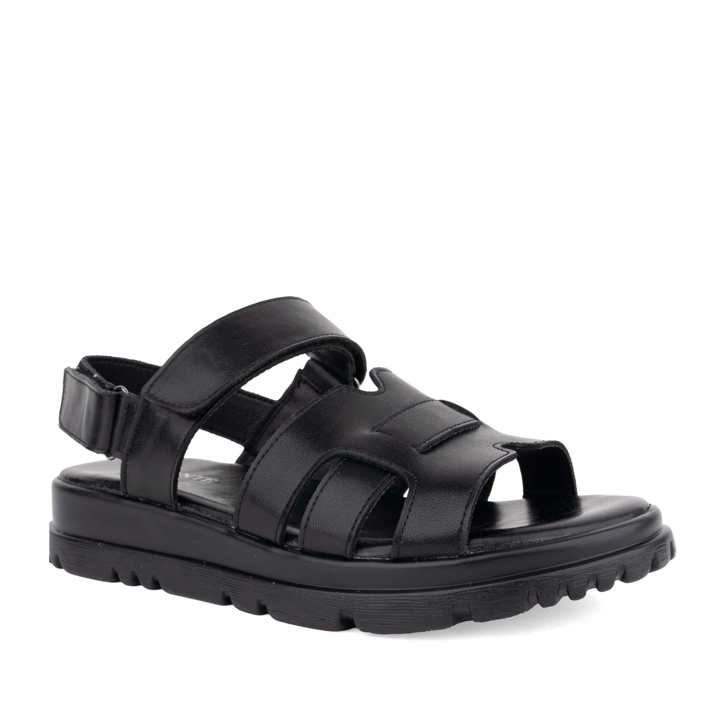 Women's Black Wedge Open-Toe Sandals