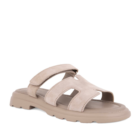 Women's Beige Open-Toe Slippers