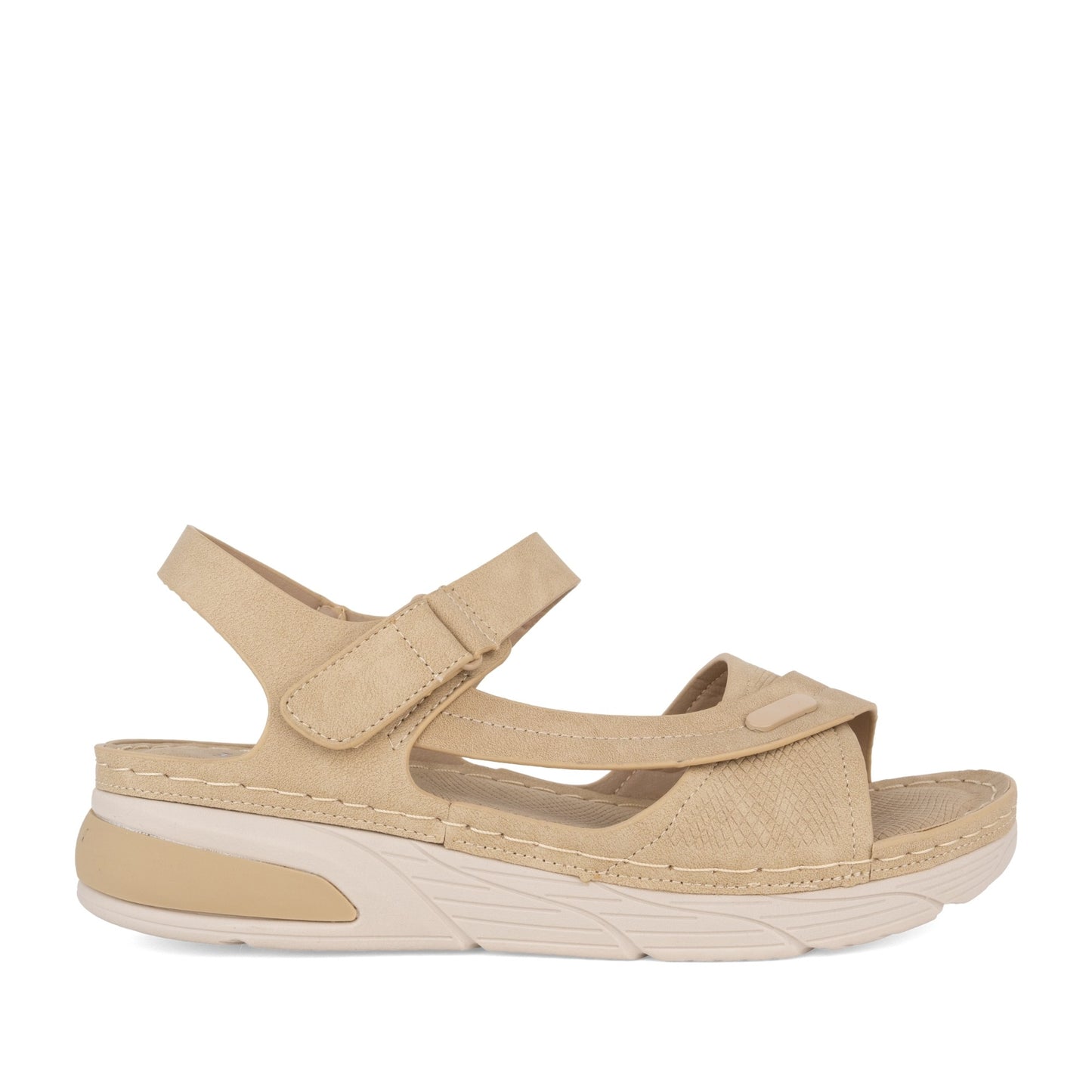 Women's Beige Wedge Open-Toe Sandals