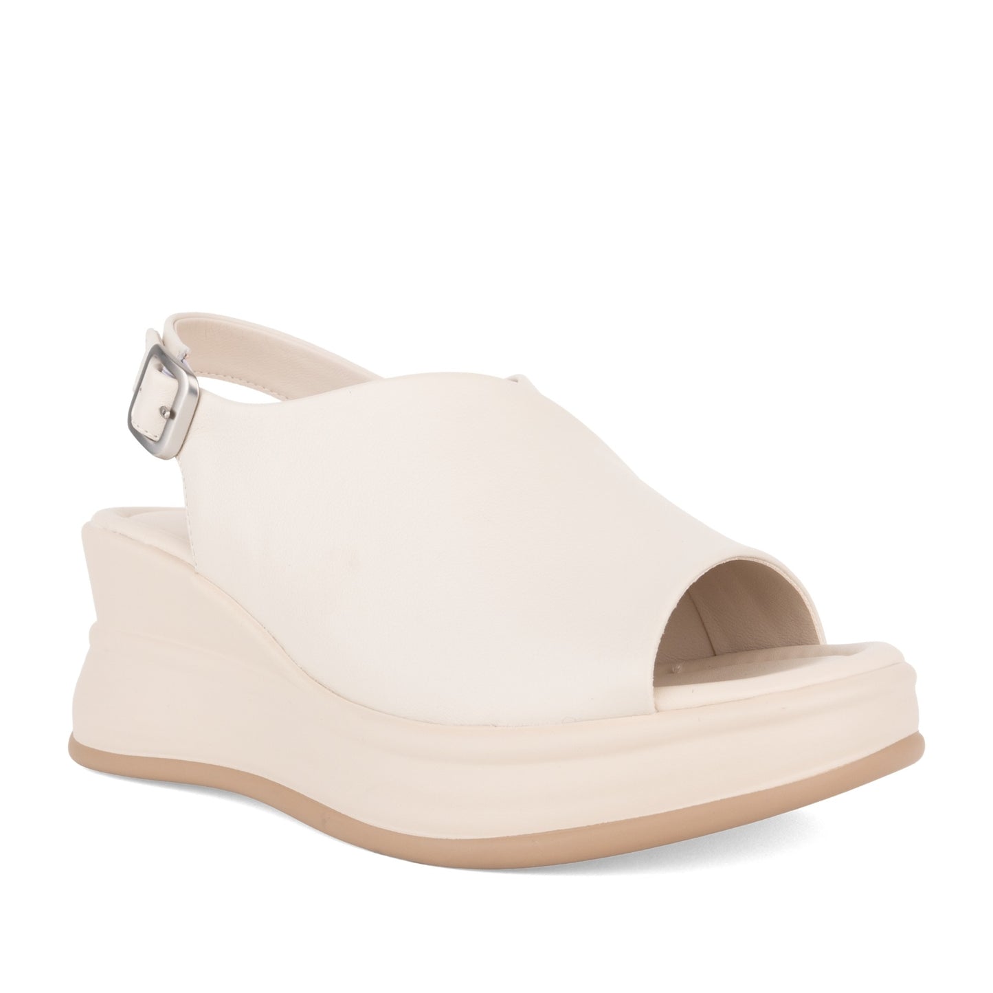 Women's Beige Wedge Open-Toe Sandals