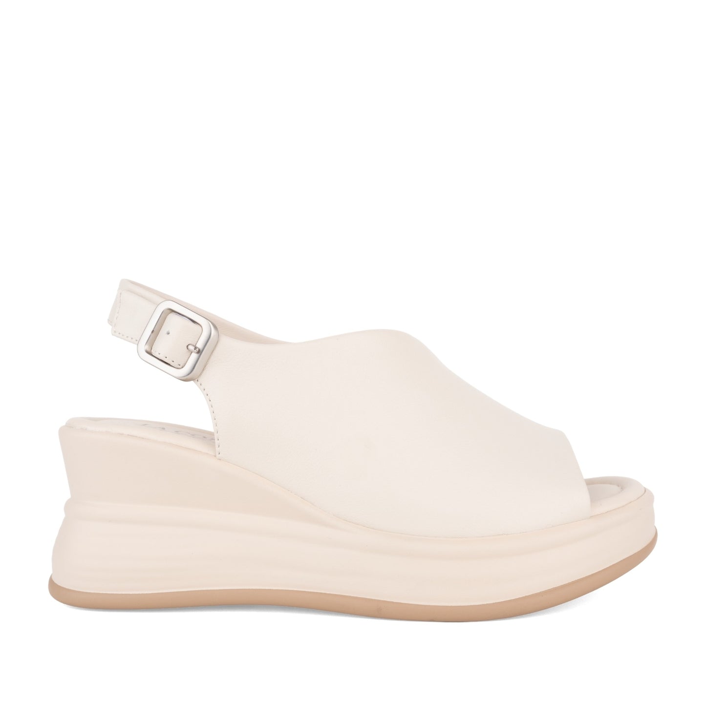 Women's Beige Wedge Open-Toe Sandals