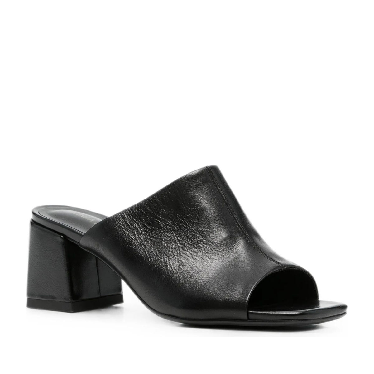 Women's Black Open-Toe Slippers