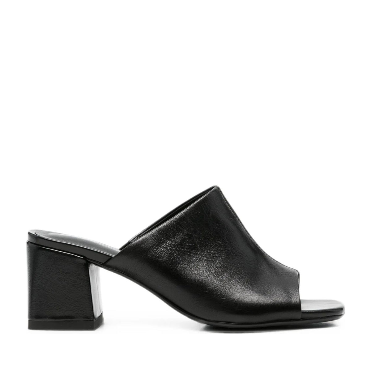 Women's Black Open-Toe Slippers