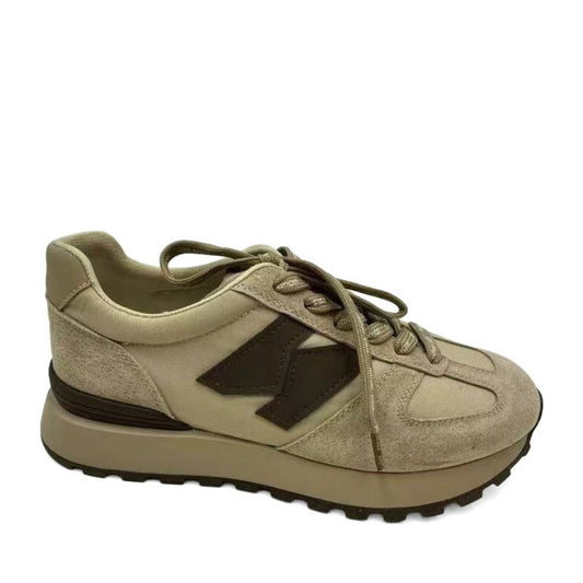 Women's Beige Wedge Fashion Sneakers